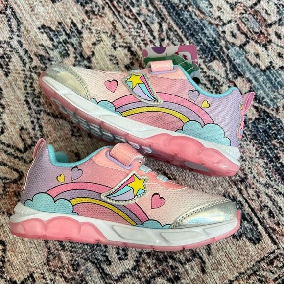 NEW Girls Disney Junior Pink Minnie Mouse Sparkle Light Up Sneakers Size 11 NWT - Picture 11 of 13